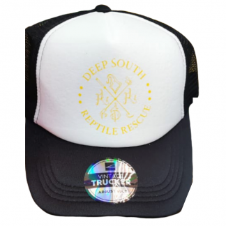DSRR trucker cap black and white with yellow logo